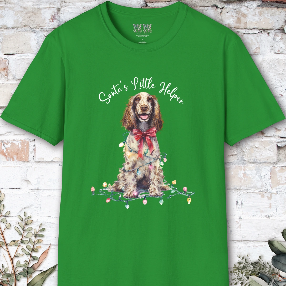 English Cocker Spaniel #3 Santa's little helper. unisex T shirt