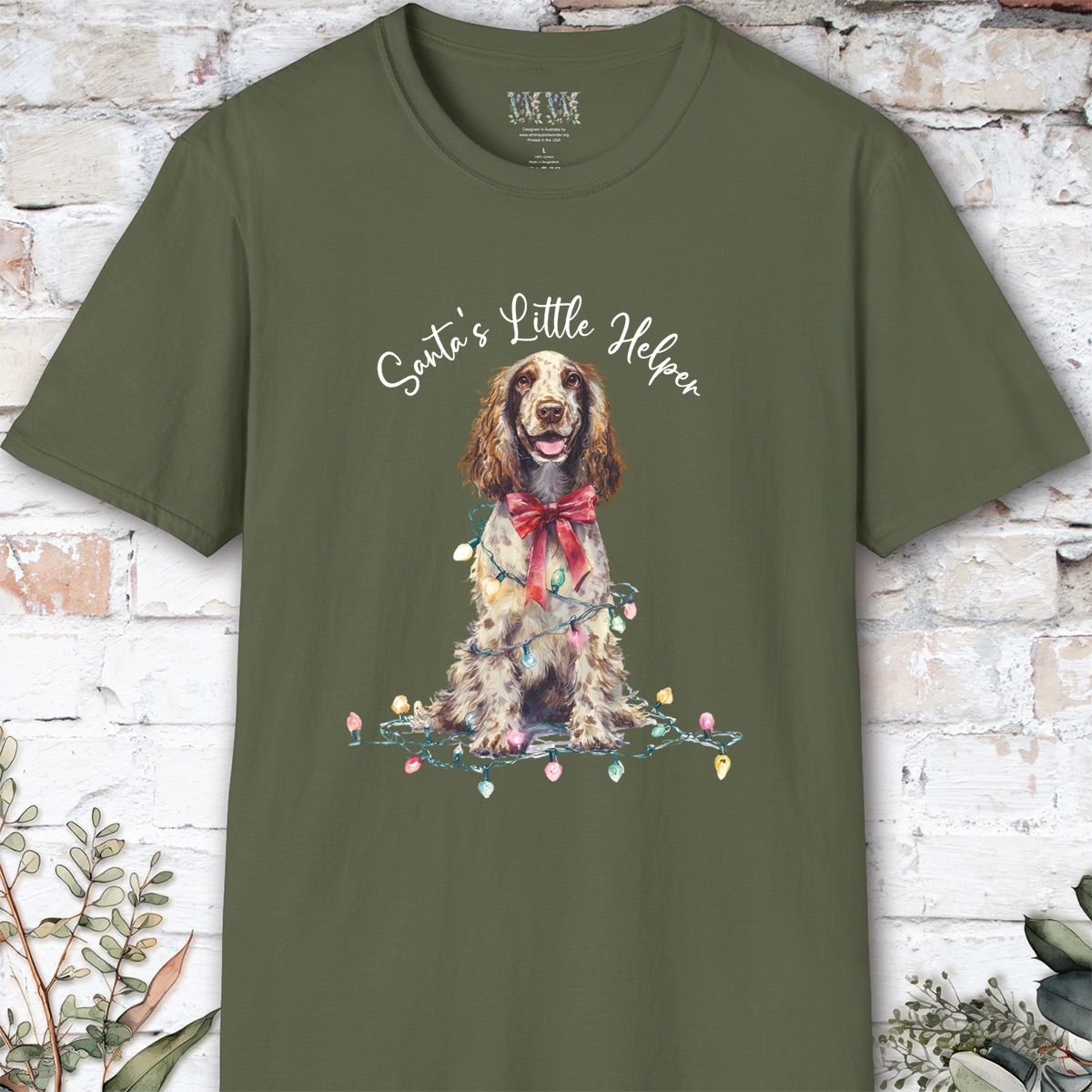 English Cocker Spaniel #3 Santa's little helper. unisex T shirt