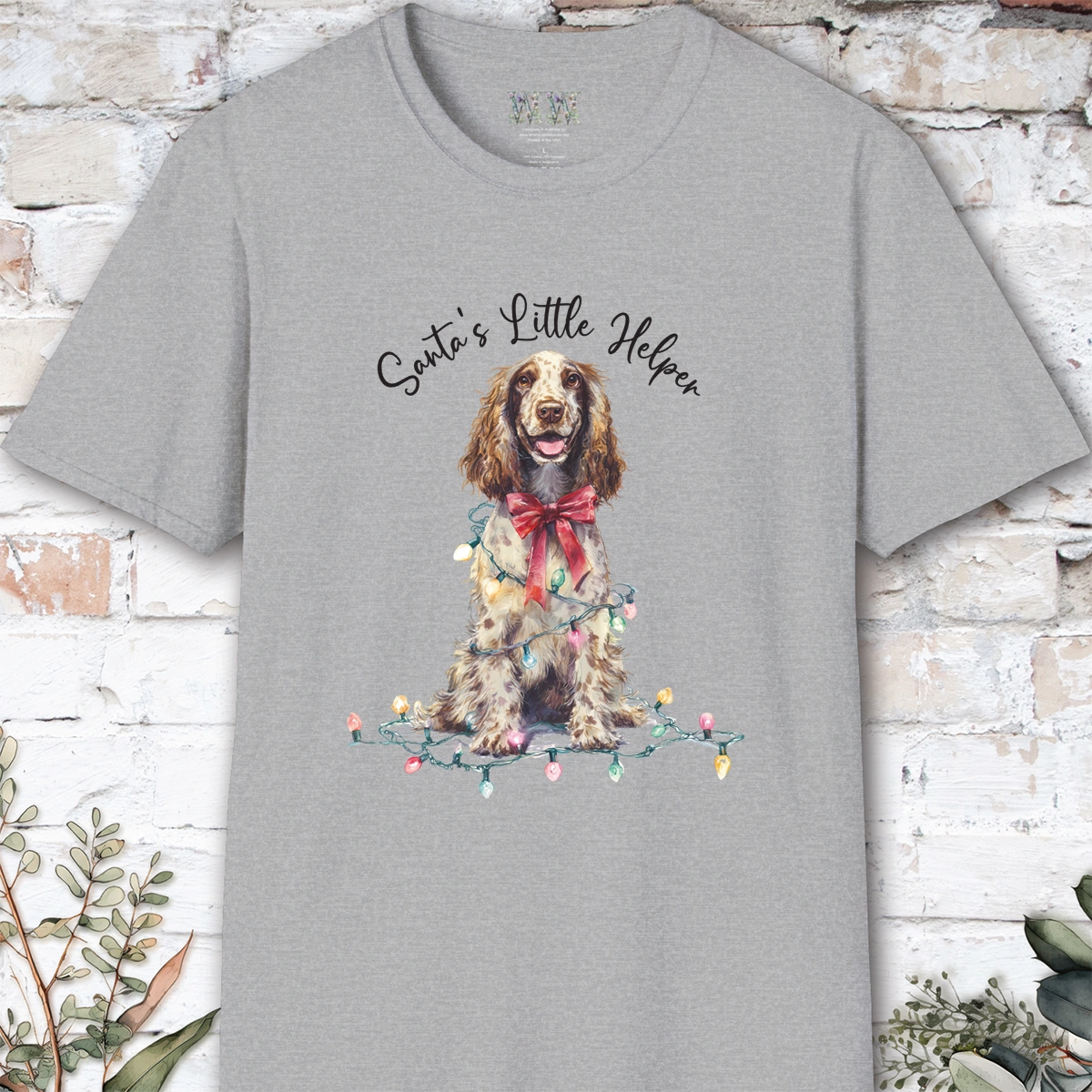 English Cocker Spaniel #3 Santa's little helper. unisex T shirt
