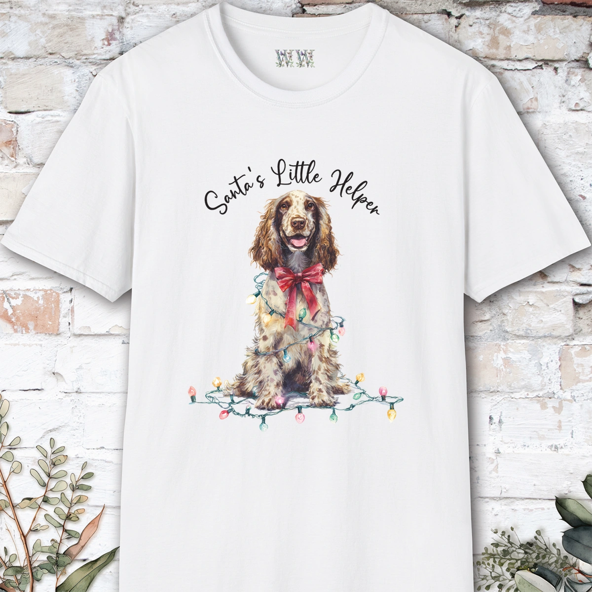 English Cocker Spaniel #3 Santa's little helper. unisex T shirt