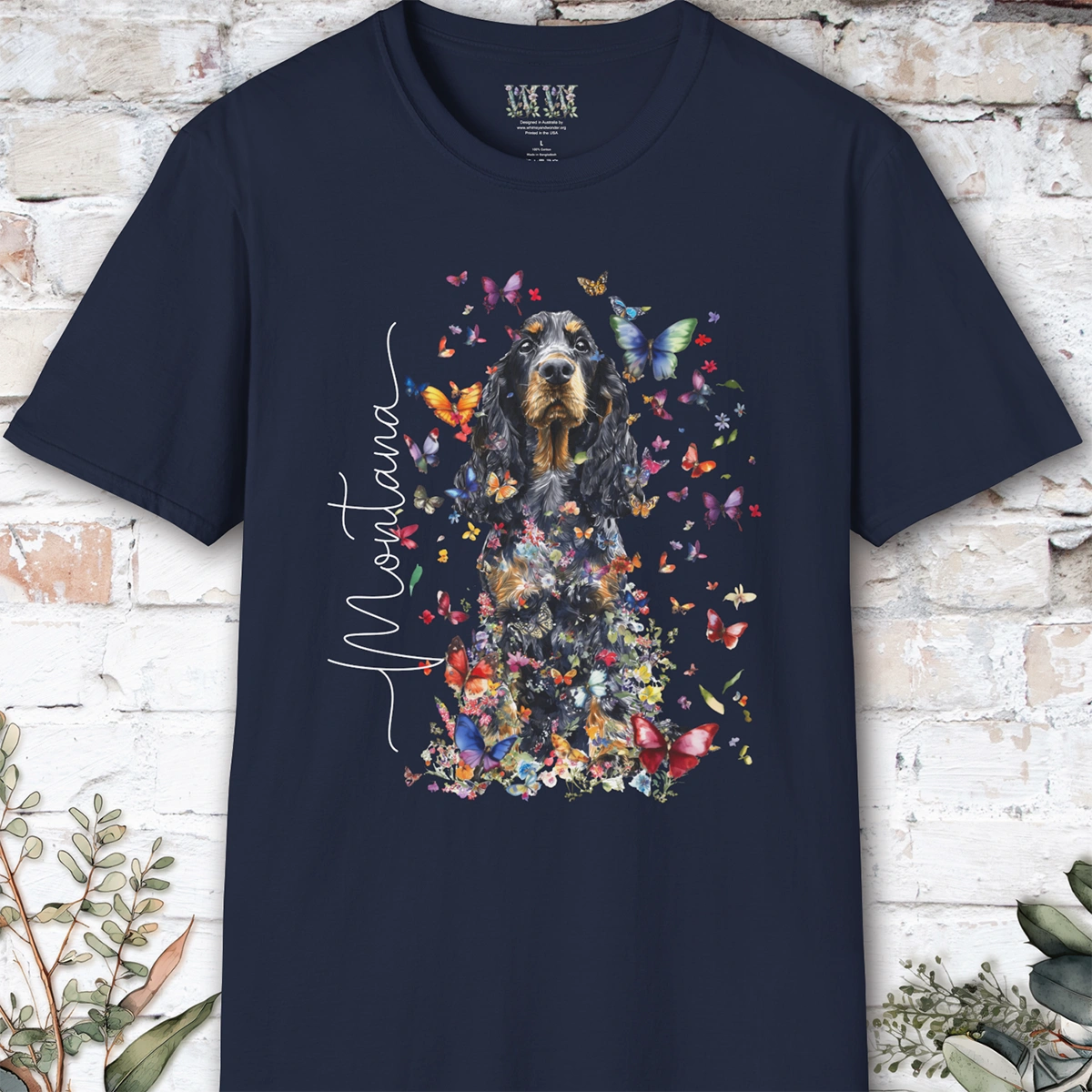 English Cocker Spaniel Floral Personalized T shirt