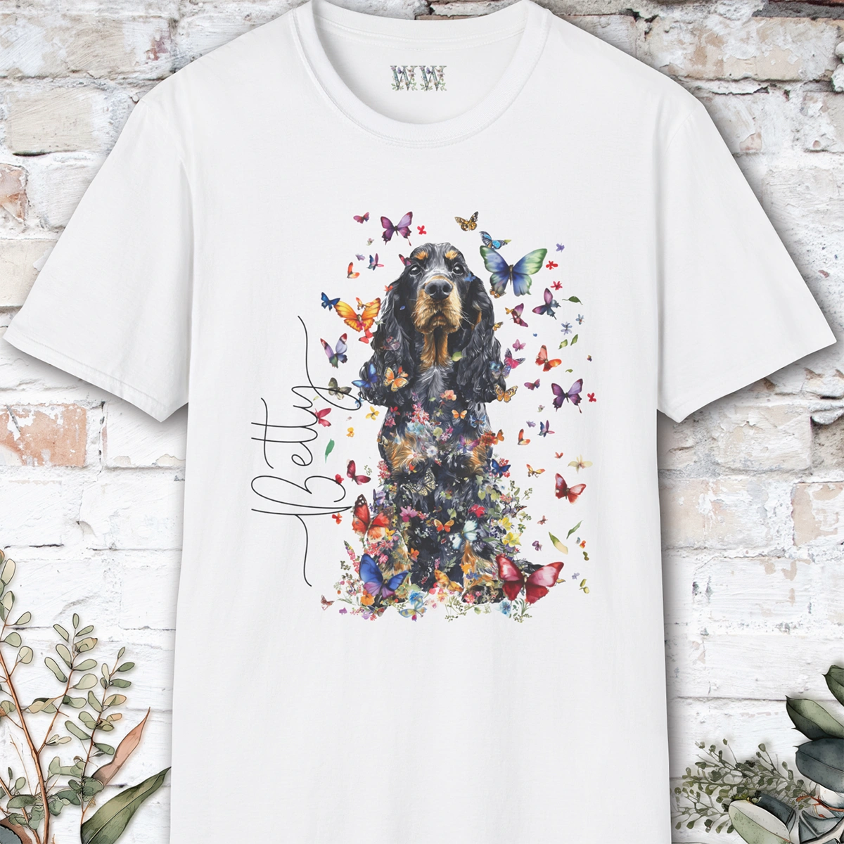 English Cocker Spaniel Floral Personalized T shirt