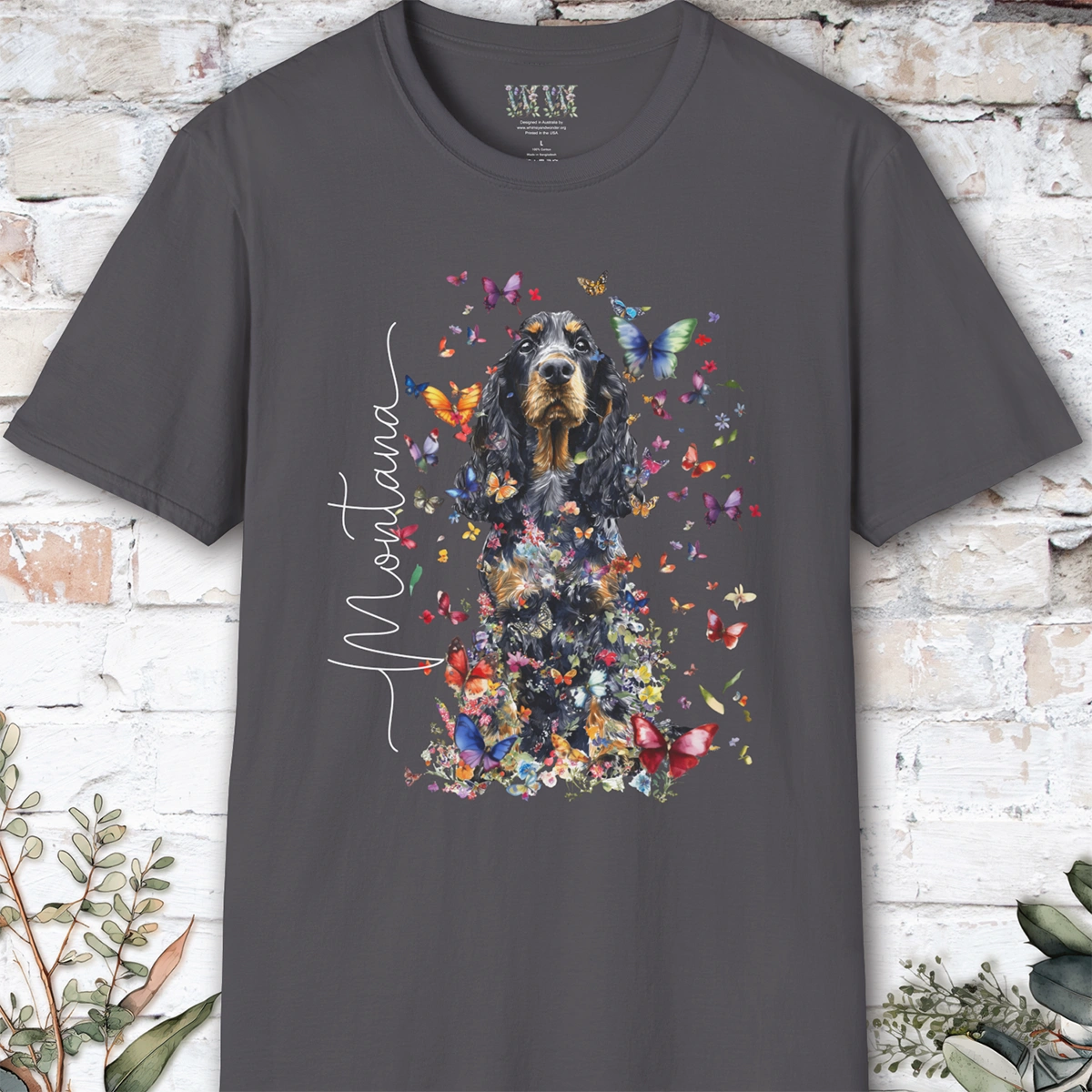 English Cocker Spaniel Floral Personalized T shirt