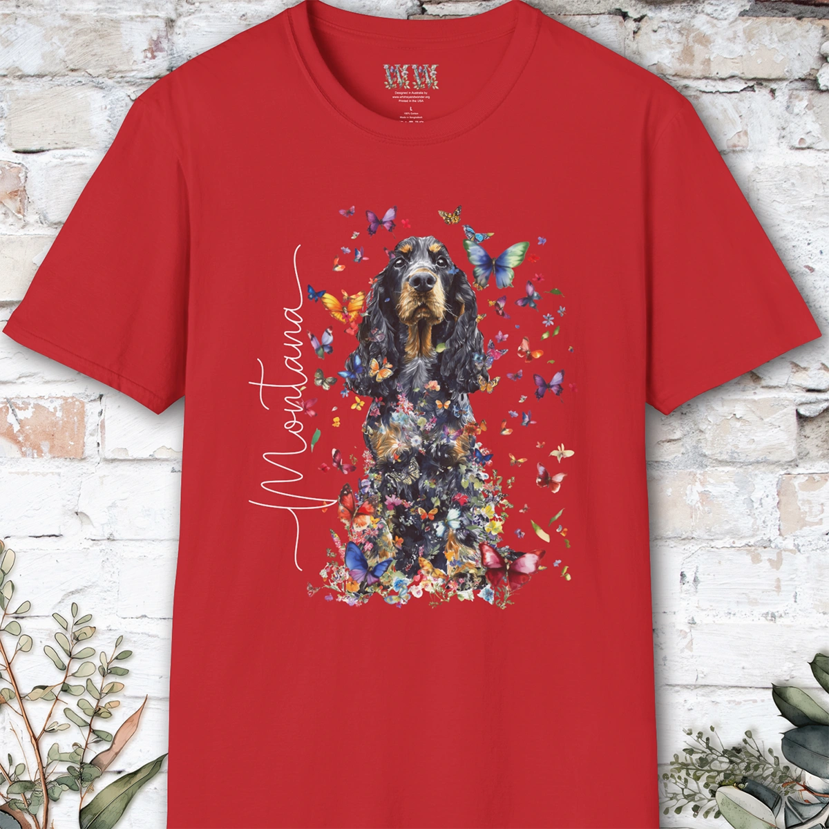English Cocker Spaniel Floral Personalized T shirt