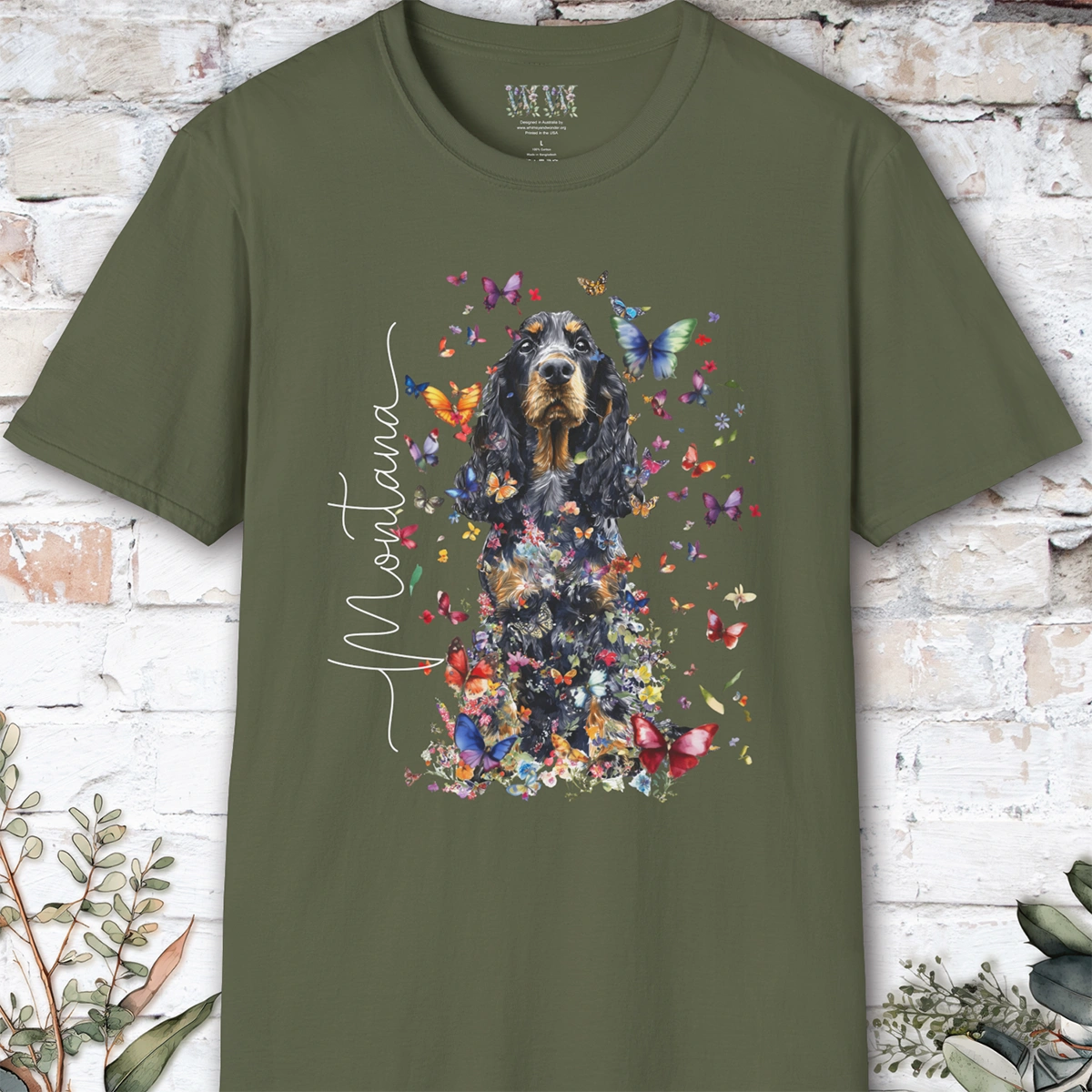 English Cocker Spaniel Floral Personalized T shirt