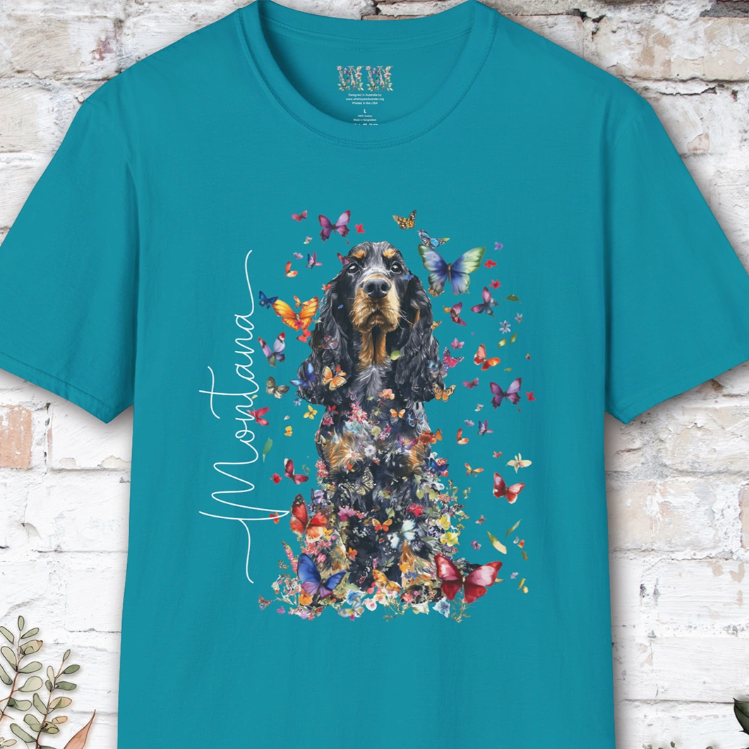 English Cocker Spaniel Floral Personalized T shirt