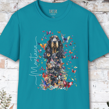 English Cocker Spaniel Floral Personalized T shirt