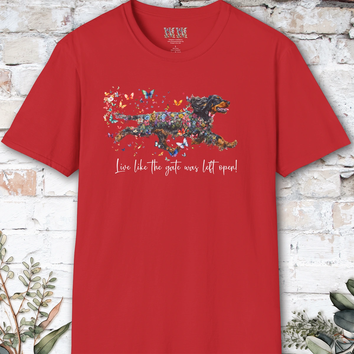 English Cocker Spaniel "Live like the gate was left open" T shirt