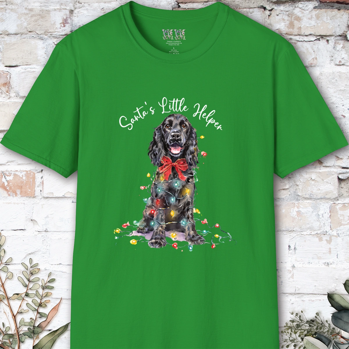 English Cocker Spaniel #6 Santa's little helper, unisex T shirt