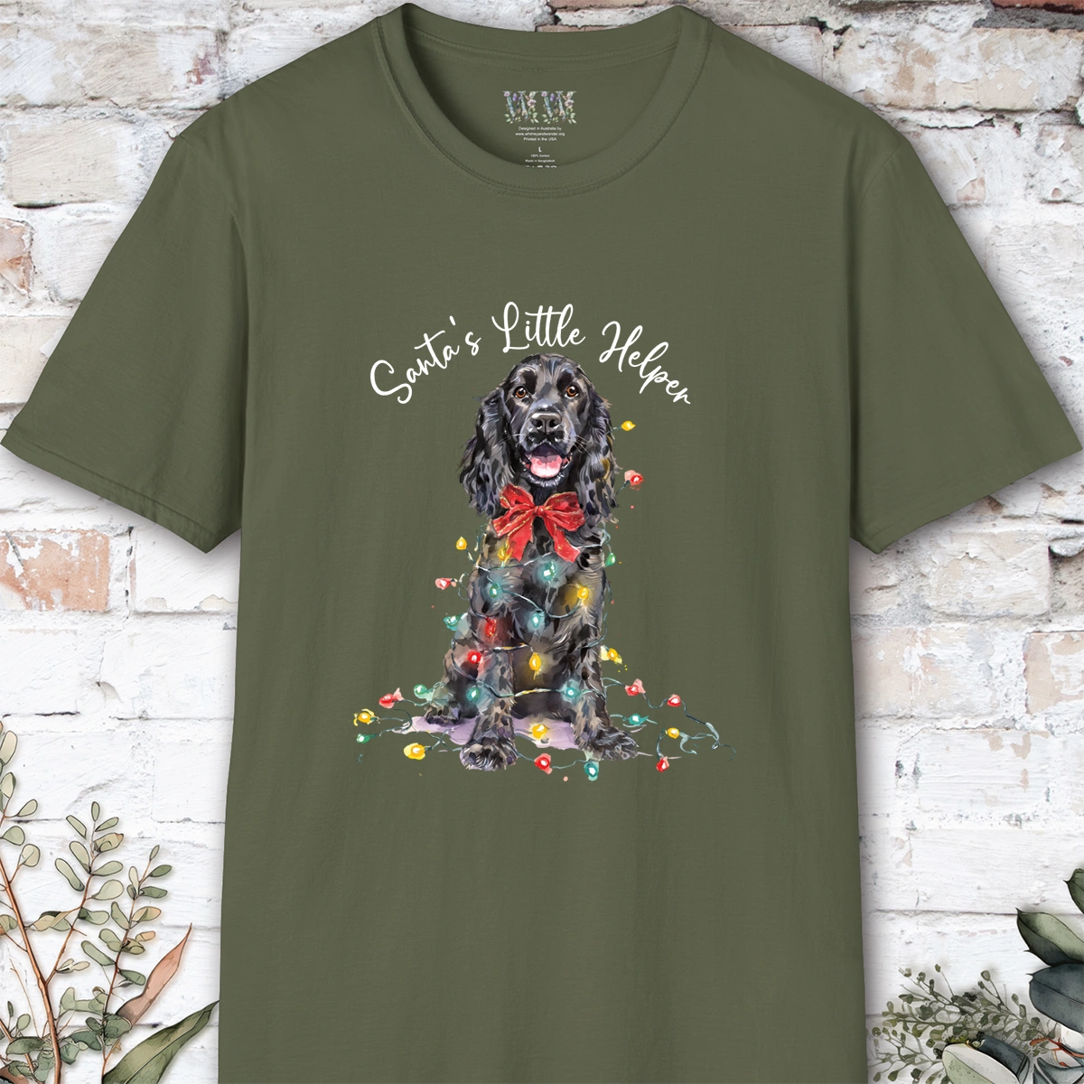 English Cocker Spaniel #6 Santa's little helper, unisex T shirt