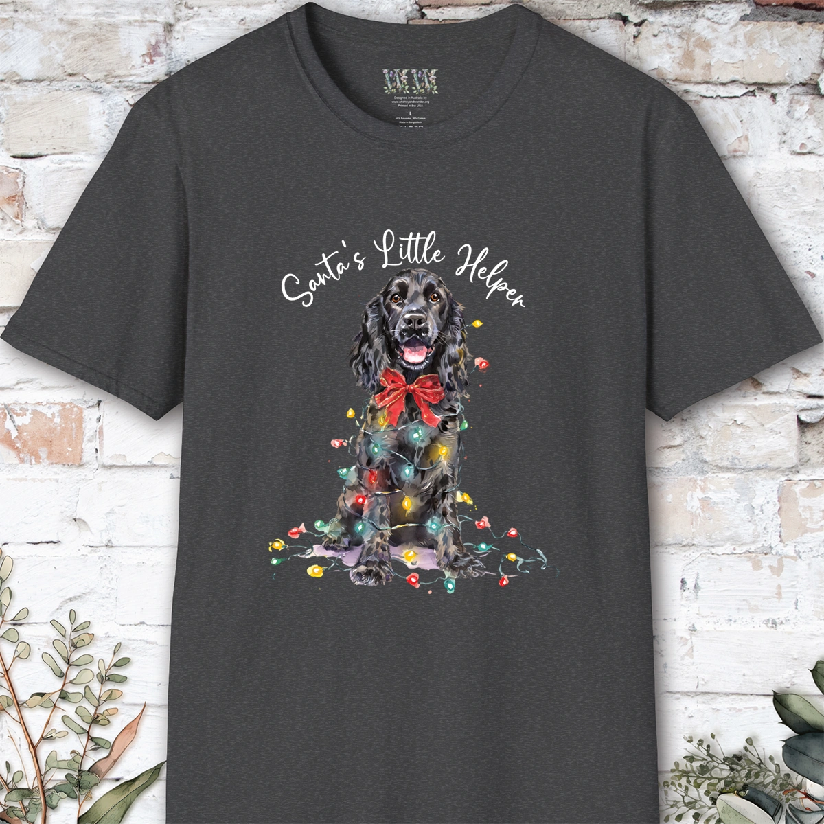 English Cocker Spaniel #6 Santa's little helper, unisex T shirt