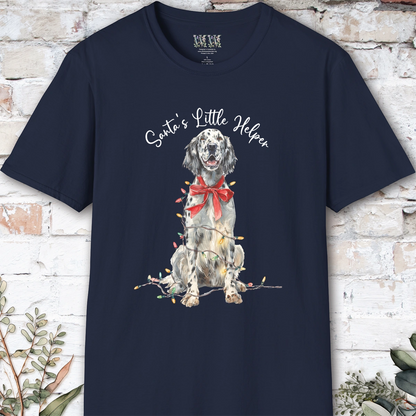 English Setter #1 Santa's little helper. unisex T shirt