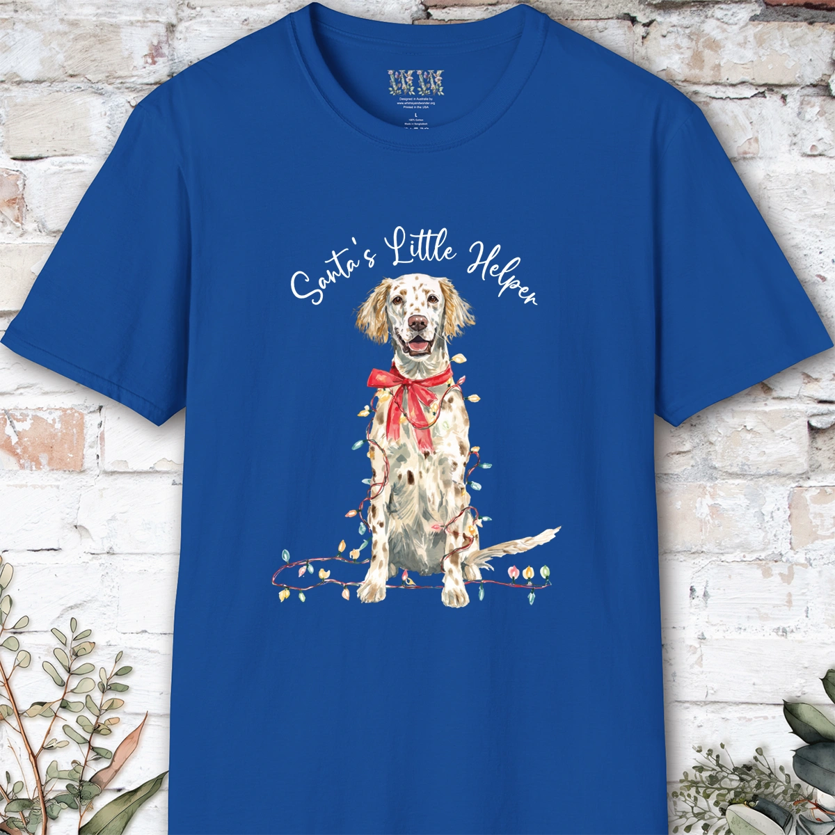 English Setter #2 Santa's little helper. unisex T shirt