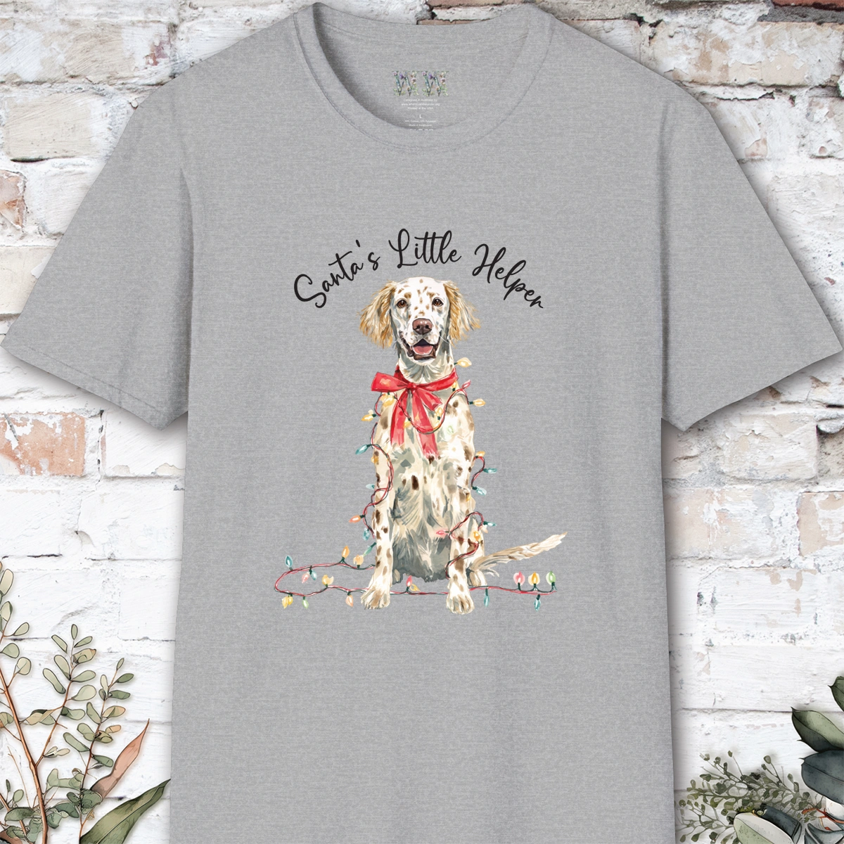 English Setter #2 Santa's little helper. unisex T shirt