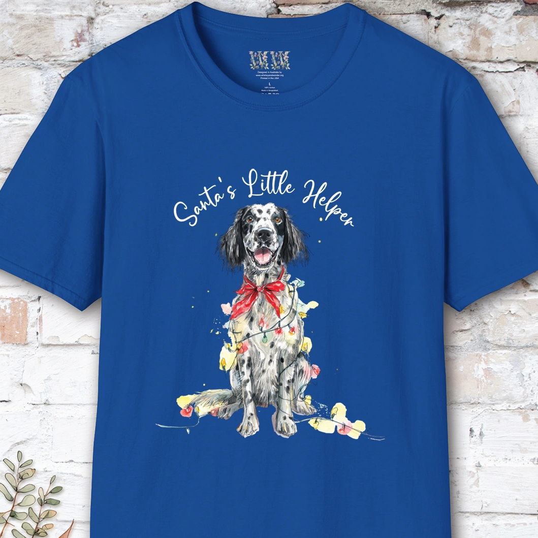 English Setter #3 Santa's little helper. unisex T shirt
