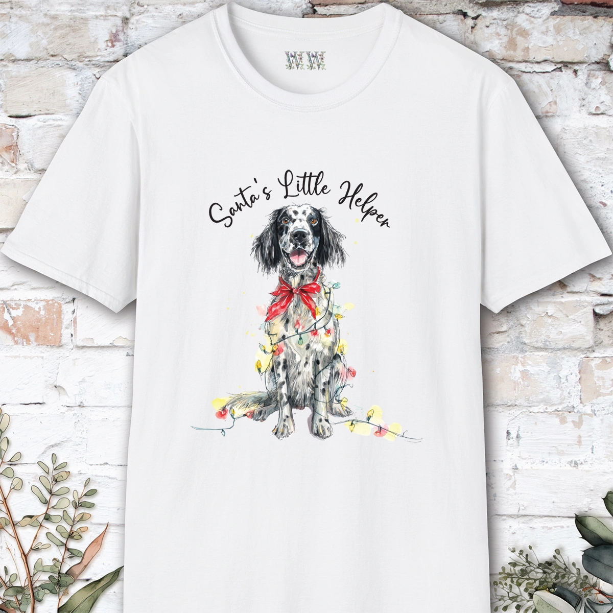 English Setter #3 Santa's little helper. unisex T shirt
