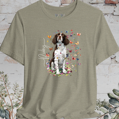 English Springer Spaniel #3 Floral Personalized T shirt