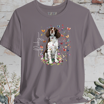 English Springer Spaniel #3 Floral Personalized T shirt
