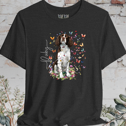 English Springer Spaniel #3 Floral Personalized T shirt