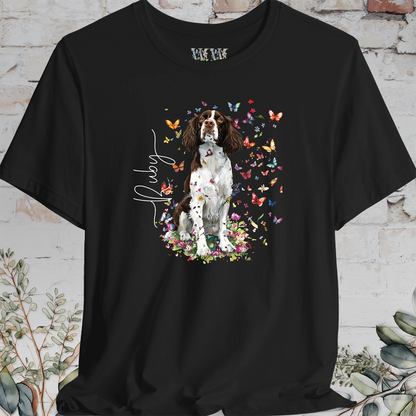 English Springer Spaniel #3 Floral Personalized T shirt
