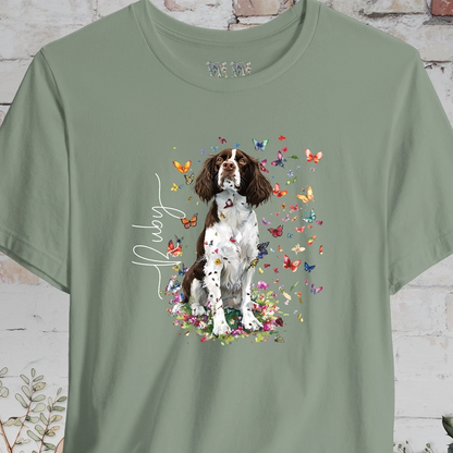English Springer Spaniel #3 Floral Personalized T shirt