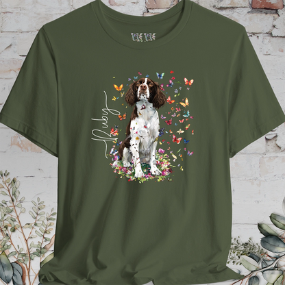 English Springer Spaniel #3 Floral Personalized T shirt