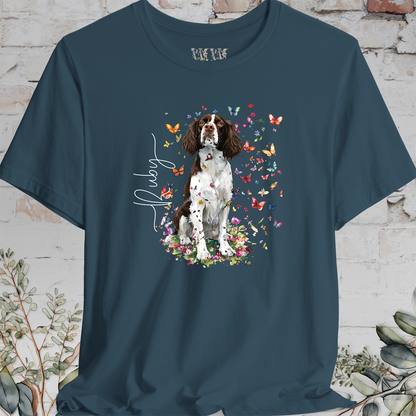 English Springer Spaniel #3 Floral Personalized T shirt