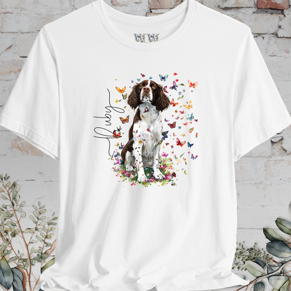 English Springer Spaniel #3 Floral Personalized T shirt