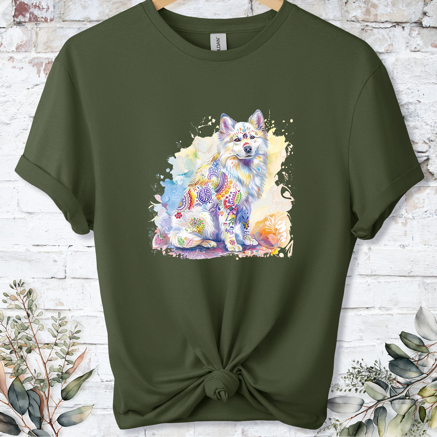 Samoyed Retro, Unisex T-shirt.