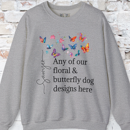 Floral, Butterfly Dog, Personalised Sweatshirt - Any design