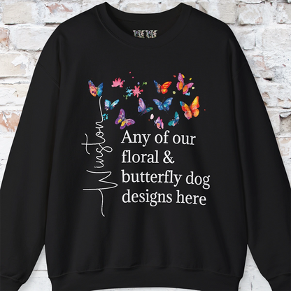 Floral, Butterfly Dog, Personalised Sweatshirt - Any design