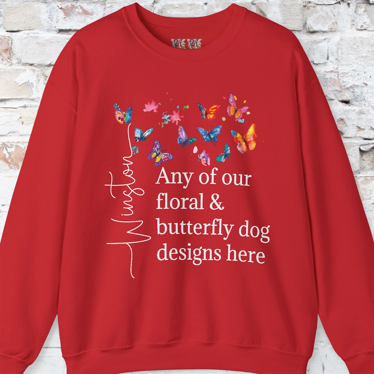 Floral, Butterfly Dog, Personalised Sweatshirt - Any design