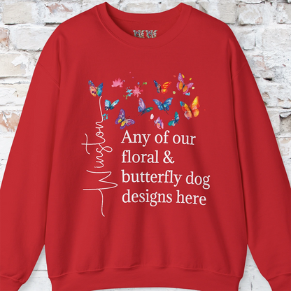 Floral, Butterfly Dog, Personalised Sweatshirt - Any design
