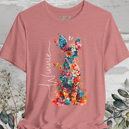 Fox Terrier Floral Personalized T shirt