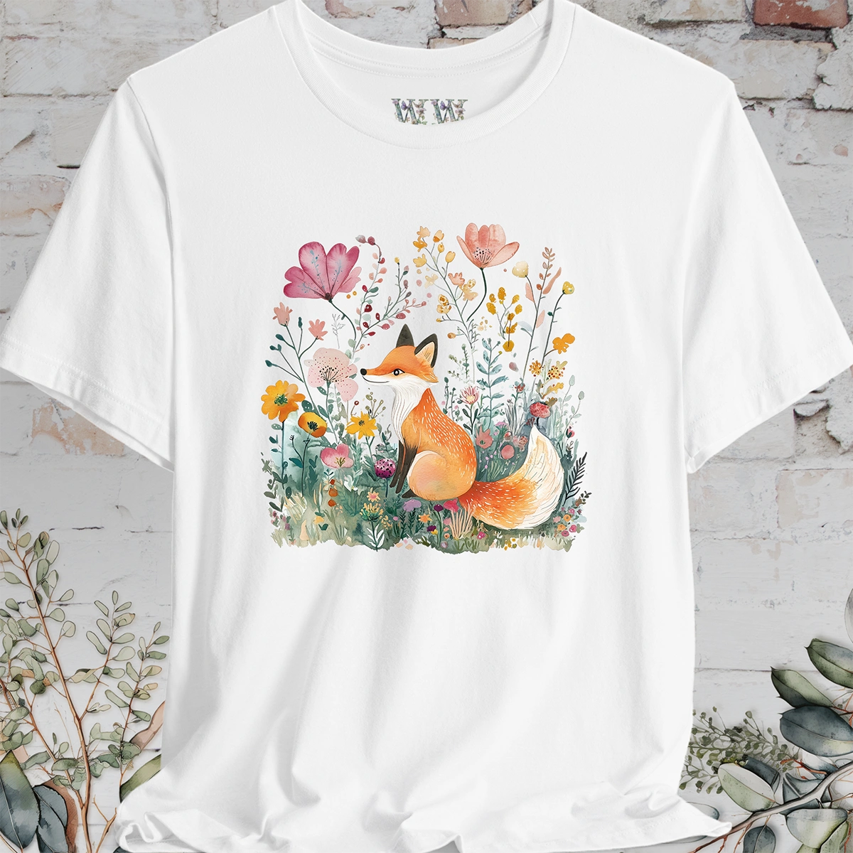 Fox with Wild Flowers #1 T-Shirt