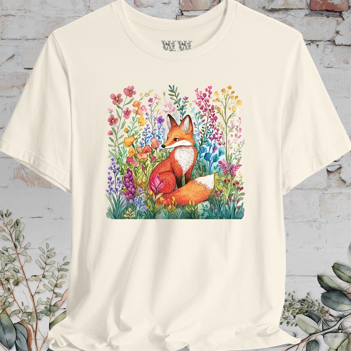 Fox with Wild Flowers #2 T-Shirt
