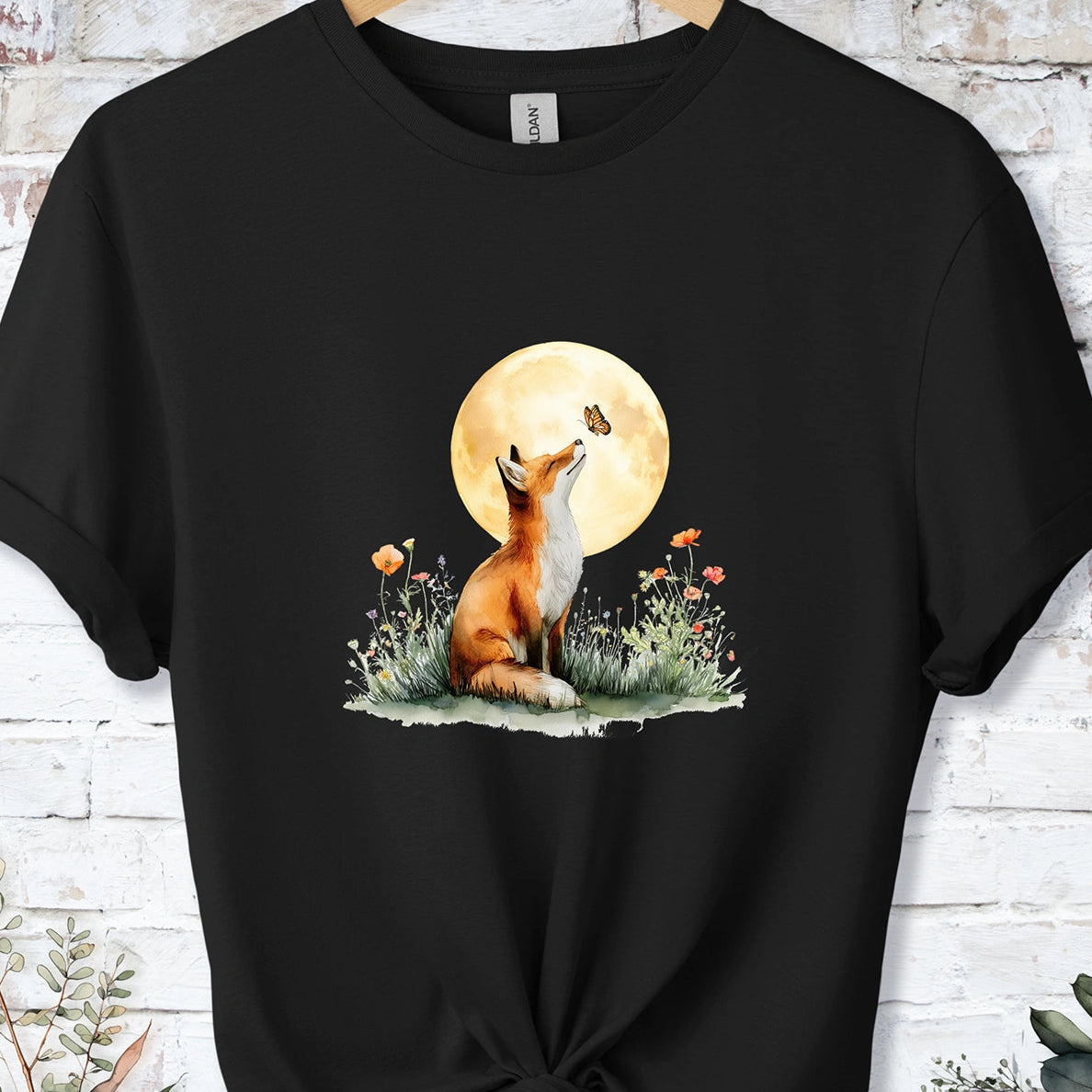 Fox & Butterfly #2 Unisex T-shirt.