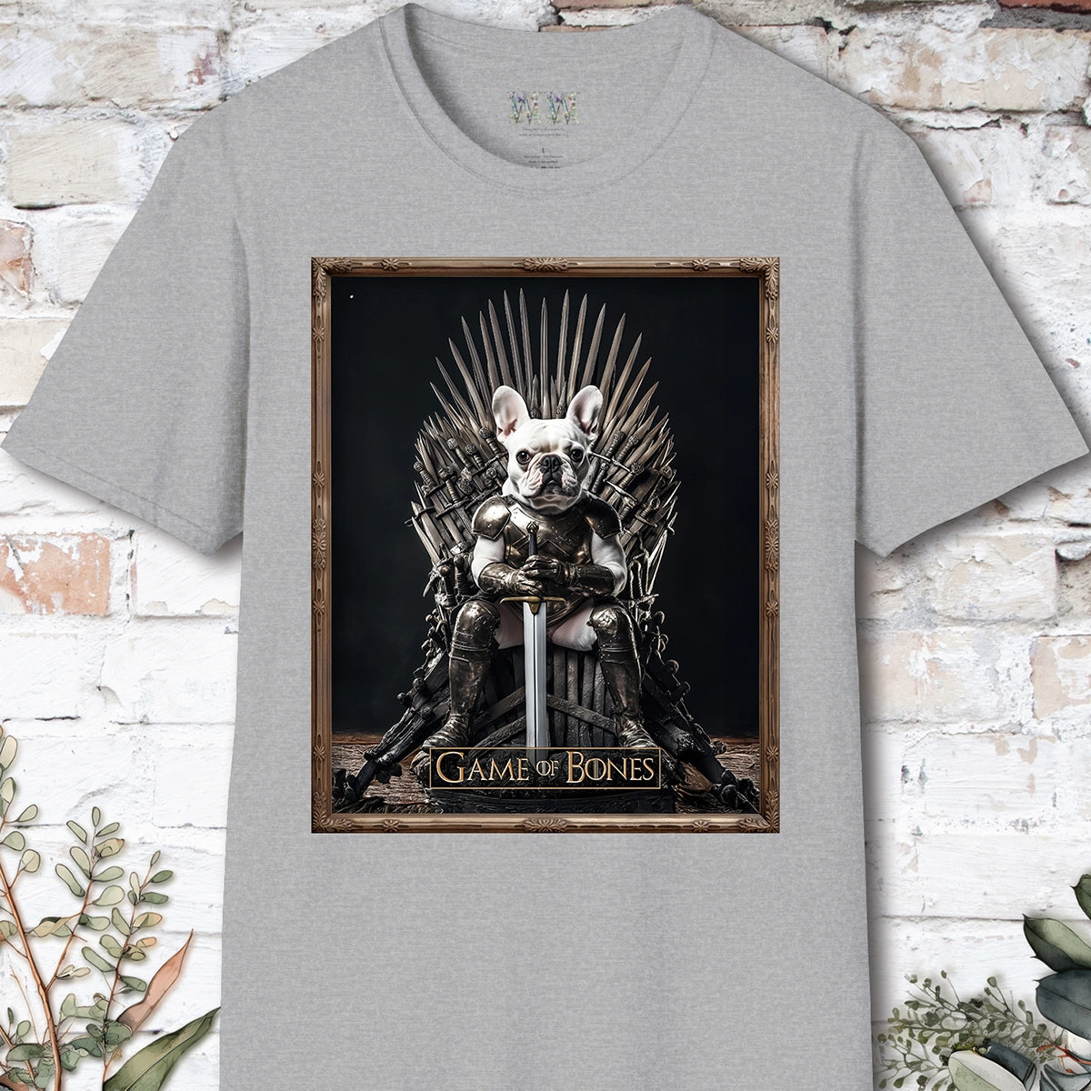 French Bulldog #1 Game of Bones, Unisex T shirt