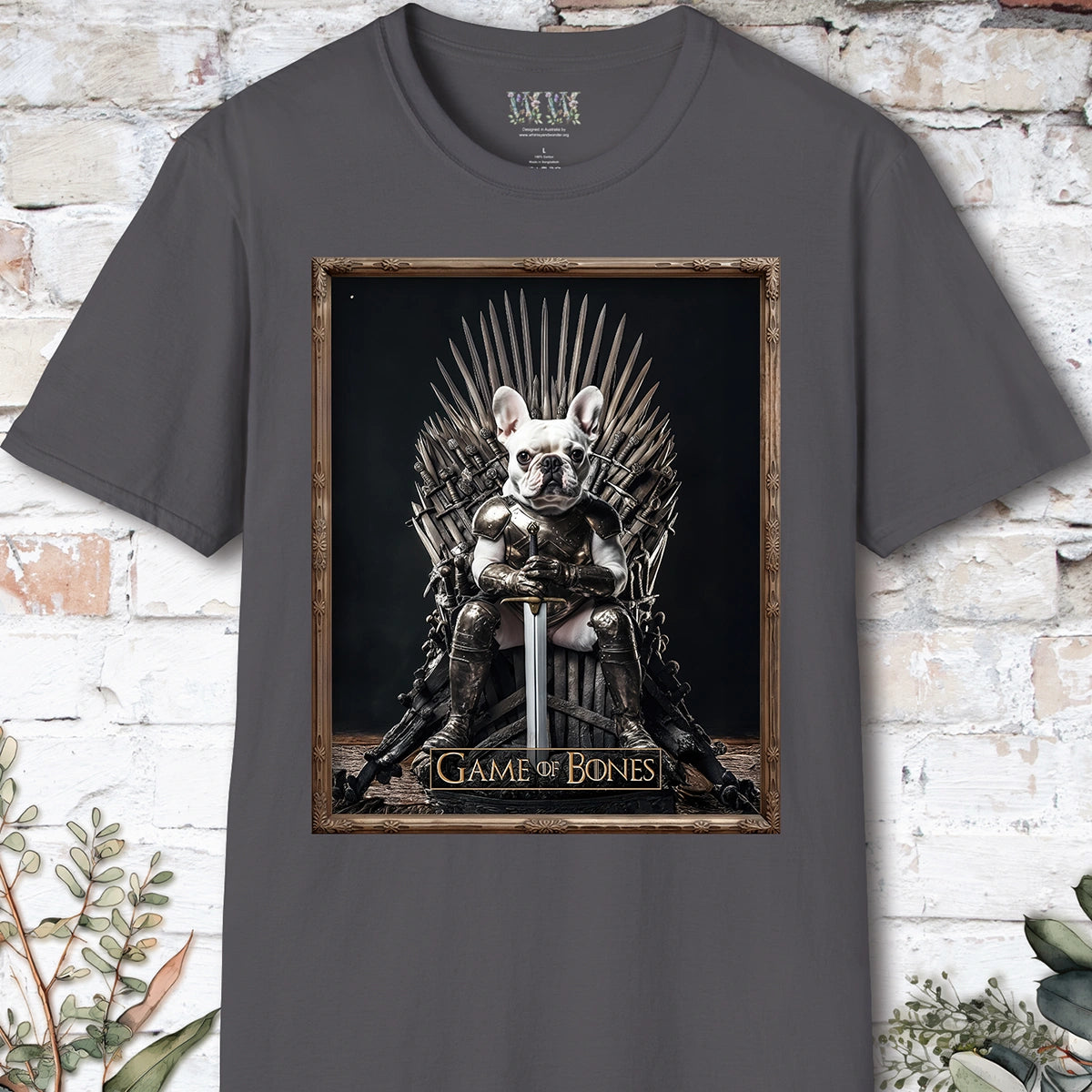 French Bulldog #1 Game of Bones, Unisex T shirt