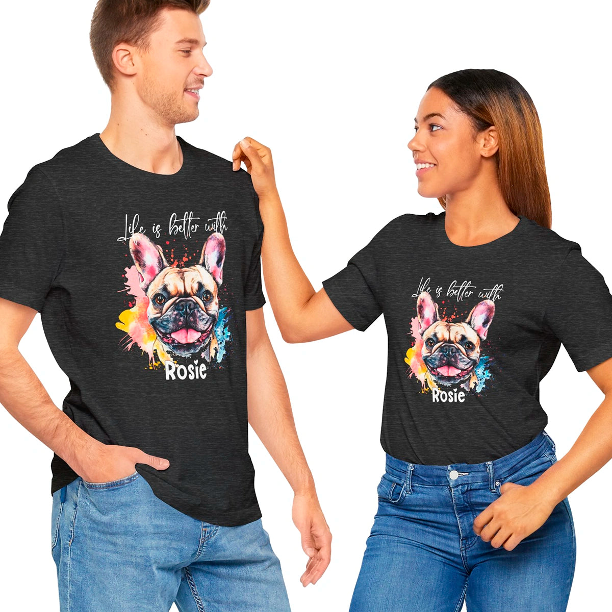 French Bulldog #1 'Life is better with'  Personalized T shirt