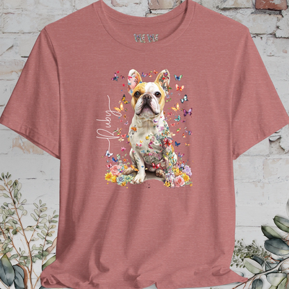 French Bulldog #5, Personalised Floral Butterfly T shirt