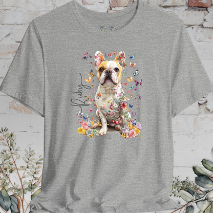 French Bulldog #5, Personalised Floral Butterfly T shirt