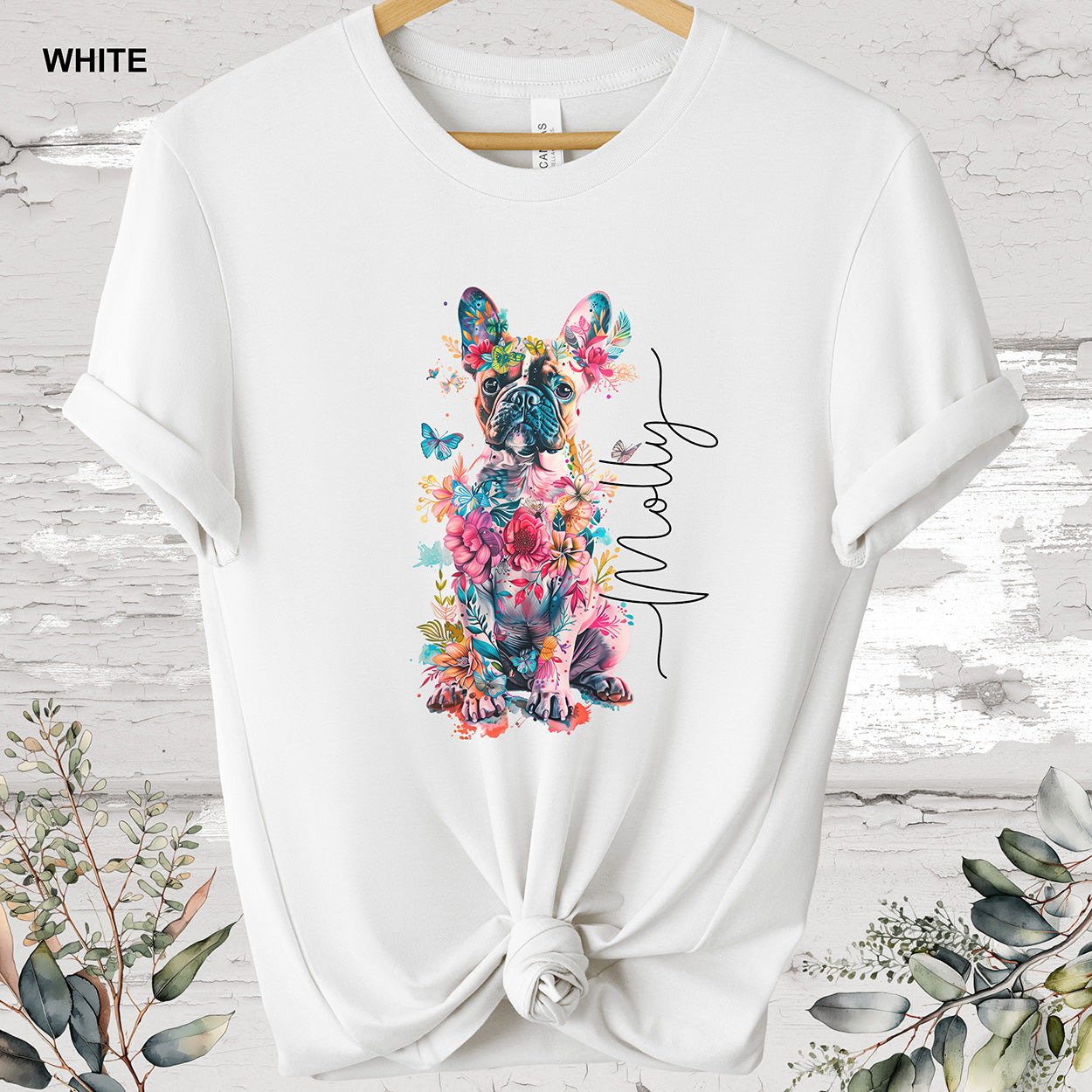 French Bulldog floral Personalized T shirt