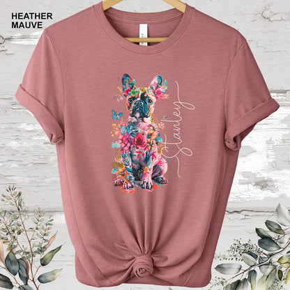 French Bulldog floral Personalized T shirt