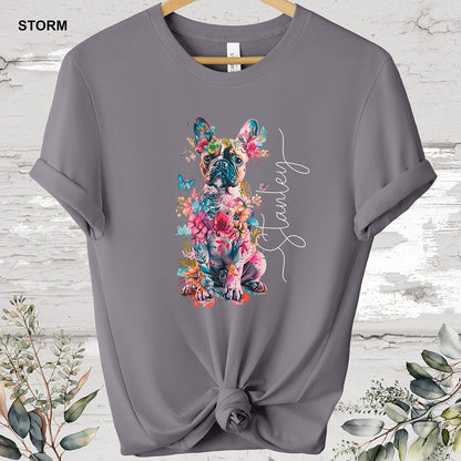 French Bulldog floral Personalized T shirt