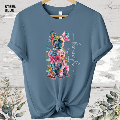 French Bulldog floral Personalized T shirt