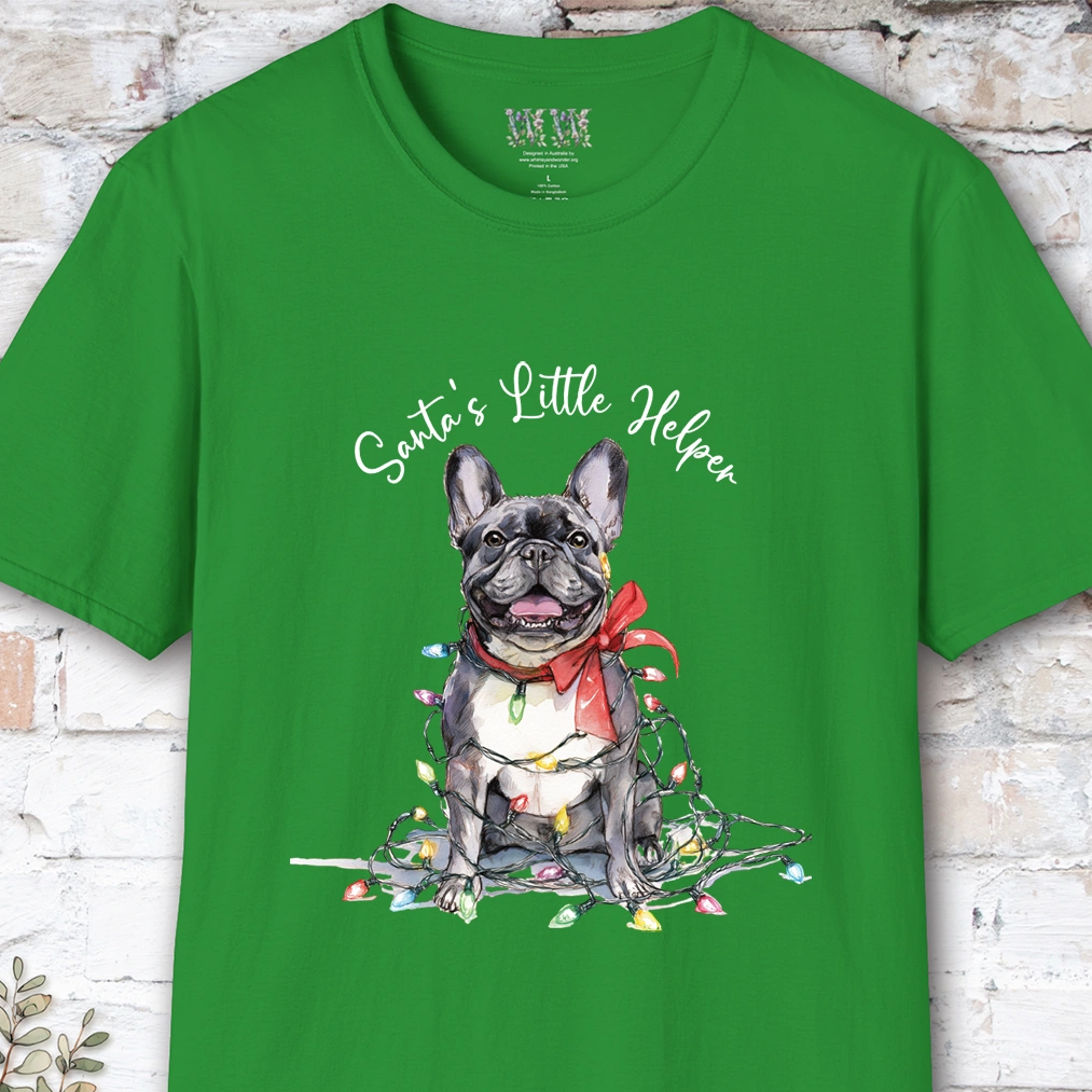 French Bulldog #1 Santa's little helper, unisex T shirt