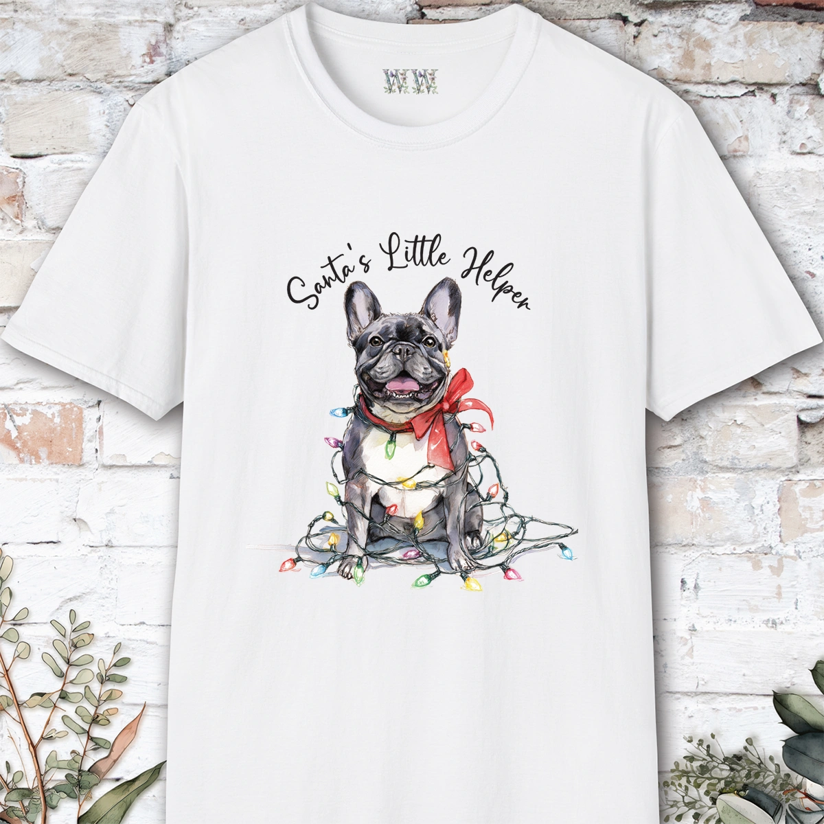 French Bulldog #1 Santa's little helper, unisex T shirt