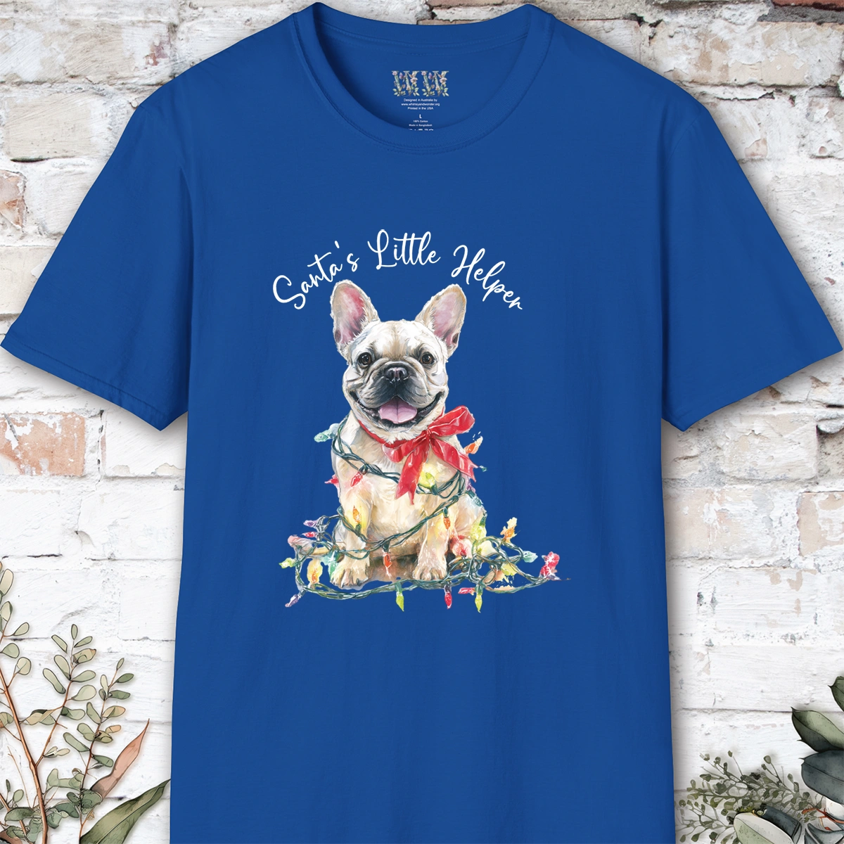 French Bulldog #2 Santa's little helper, unisex T shirt