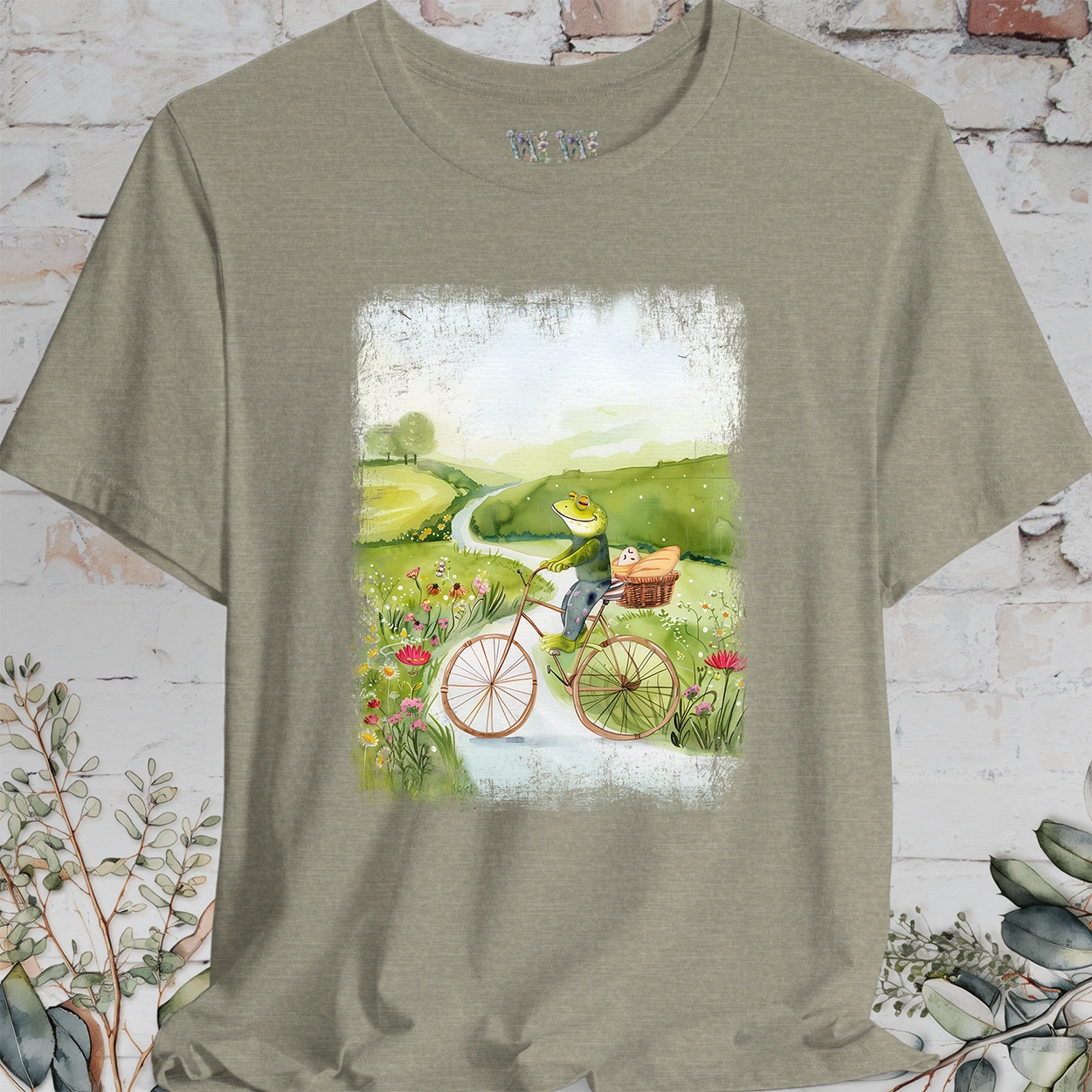 Frog on bike #1, unisex T-Shirt